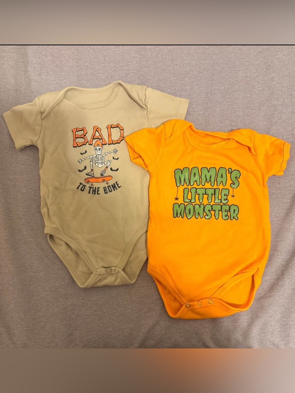 2 Halloween Baby Onesies Unisex Boy Girl Baby Clothes Short Sleeve bodysuit